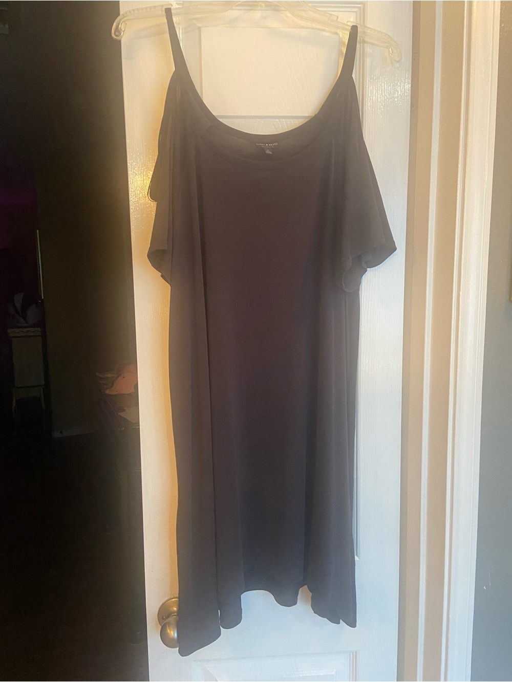 Lucky Brand Dark Blue Cold-Shoulder Slip Dress